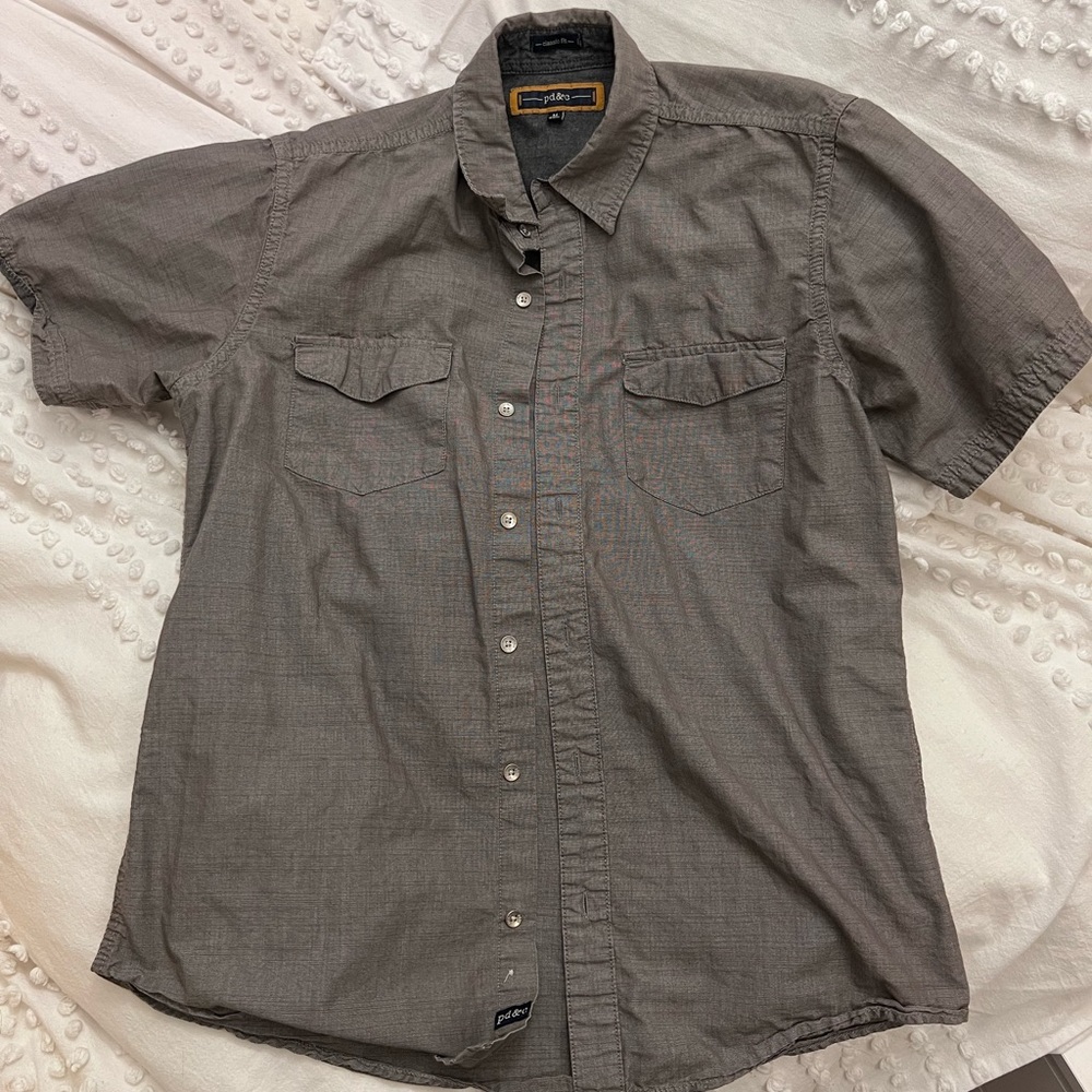 Grey Dress Shirt Short Sleeve